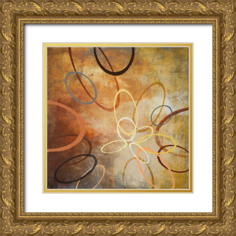 Oxide Burst II Gold Ornate Wood Framed Art Print with Double Matting by Marcon, Michael