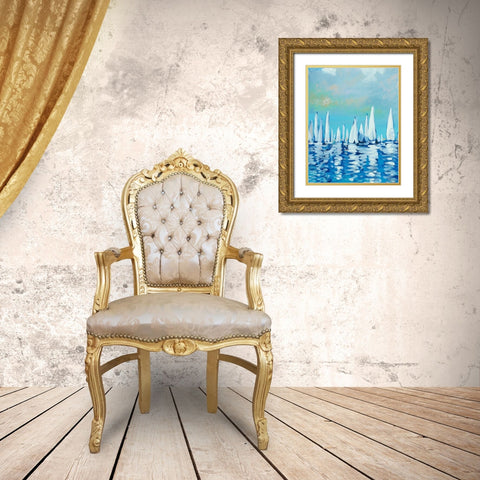 Sailing II Gold Ornate Wood Framed Art Print with Double Matting by Meneely, Dan