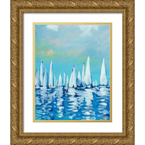 Sailing II Gold Ornate Wood Framed Art Print with Double Matting by Meneely, Dan