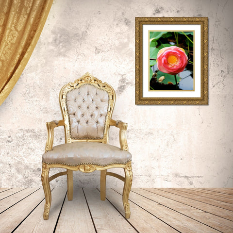 Red Lotus II Gold Ornate Wood Framed Art Print with Double Matting by Rodriguez, Jairo