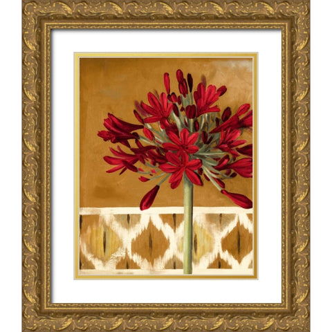 Red Lily of the Nile I Gold Ornate Wood Framed Art Print with Double Matting by Pinto, Patricia