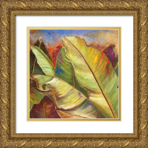 Through the Leaves Square I Gold Ornate Wood Framed Art Print with Double Matting by Pinto, Patricia