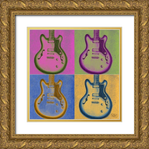 Multi Colored Rock Gold Ornate Wood Framed Art Print with Double Matting by Hakimipour, Tiffany