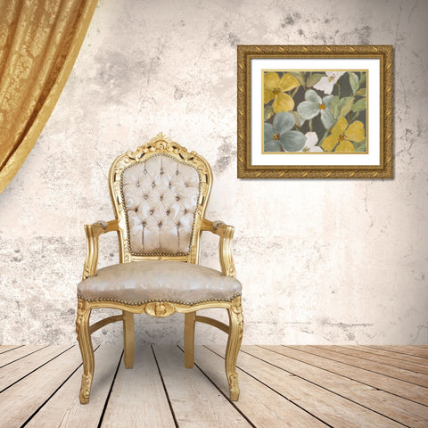 Garden Party in Gray II Gold Ornate Wood Framed Art Print with Double Matting by Loreth, Lanie