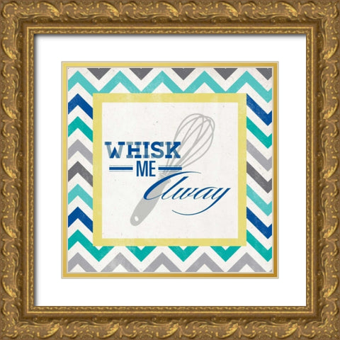 Whisk me Away Gold Ornate Wood Framed Art Print with Double Matting by SD Graphics Studio