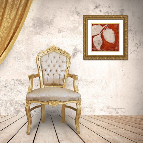 Red Impressions II Gold Ornate Wood Framed Art Print with Double Matting by Loreth, Lanie