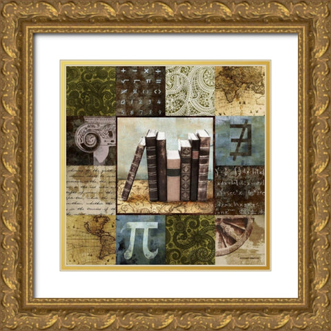 Escape to the Library I Gold Ornate Wood Framed Art Print with Double Matting by Marcon, Michael