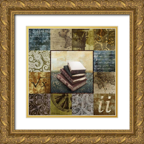 Escape to the Library II Gold Ornate Wood Framed Art Print with Double Matting by Marcon, Michael