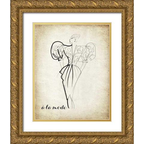 Couture Concepts I Gold Ornate Wood Framed Art Print with Double Matting by Biscardi, Nicholas