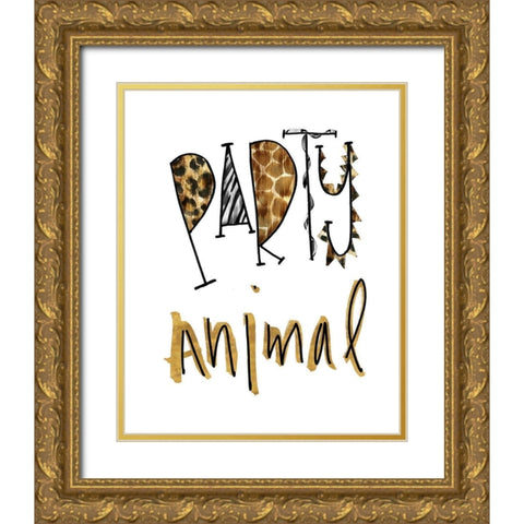 Party Animal Gold Ornate Wood Framed Art Print with Double Matting by Biscardi, Nicholas