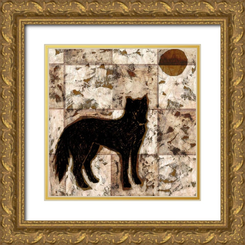 Wolf Gold Ornate Wood Framed Art Print with Double Matting by Biscardi, Nicholas