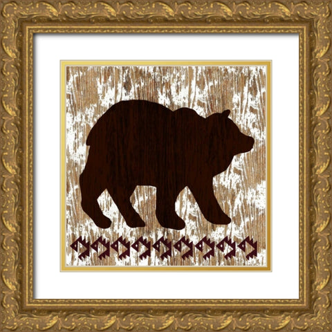 Wilderness Bear Gold Ornate Wood Framed Art Print with Double Matting by Biscardi, Nicholas