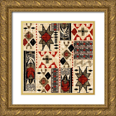 Southwest Textile I Gold Ornate Wood Framed Art Print with Double Matting by Biscardi, Nicholas