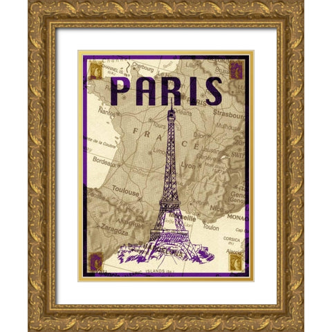 City Stops I Gold Ornate Wood Framed Art Print with Double Matting by Biscardi, Nicholas