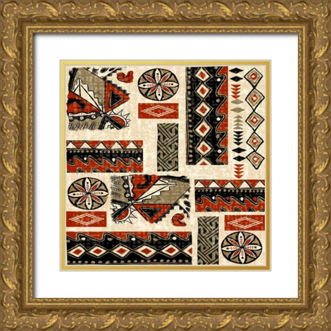 Southwest Textile II Gold Ornate Wood Framed Art Print with Double Matting by Biscardi, Nicholas