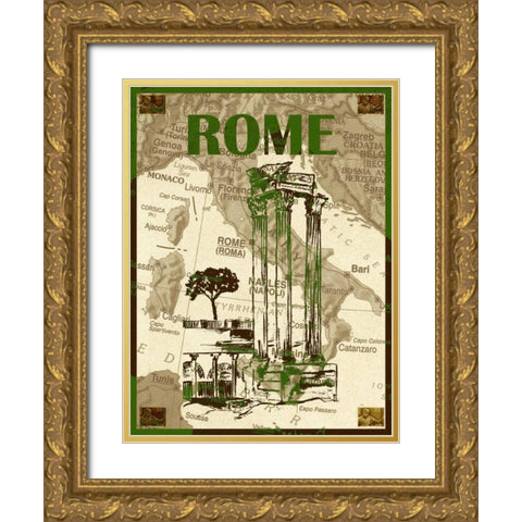 City Stops IV Gold Ornate Wood Framed Art Print with Double Matting by Biscardi, Nicholas