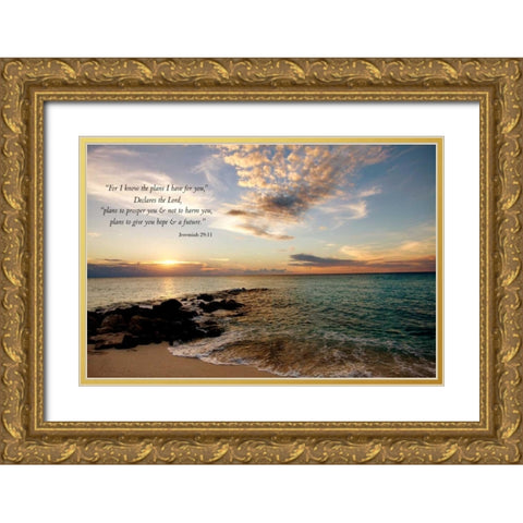 Plans I have for You Gold Ornate Wood Framed Art Print with Double Matting by Bryant, Susan