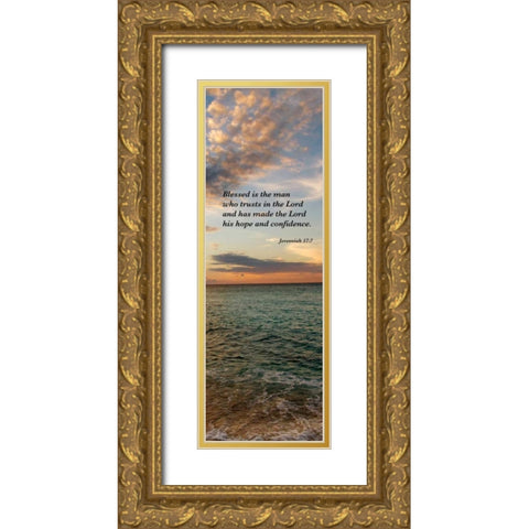 Blessed is the Man Gold Ornate Wood Framed Art Print with Double Matting by Bryant, Susan