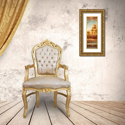 Glowing Red Trees II Gold Ornate Wood Framed Art Print with Double Matting by Marcon, Michael