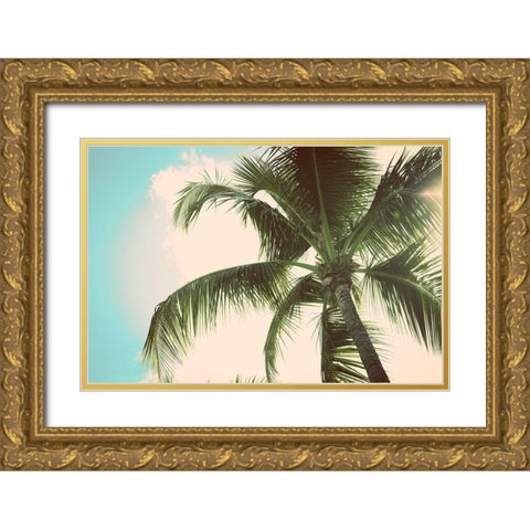 Palm Scene II Gold Ornate Wood Framed Art Print with Double Matting by Bryant, Susan