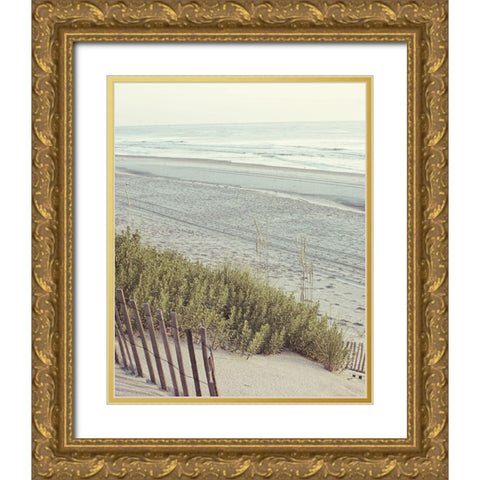 Beach Fence I Gold Ornate Wood Framed Art Print with Double Matting by Mansfield, Kathy