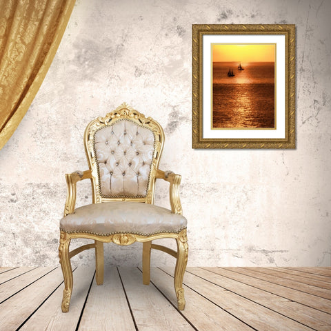 Sailboat at Sunset I Gold Ornate Wood Framed Art Print with Double Matting by Mansfield, Kathy