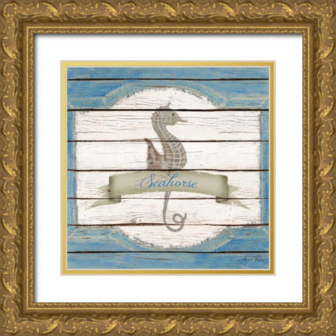 Seahorse Gold Ornate Wood Framed Art Print with Double Matting by Ritter, Gina
