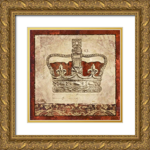 Crowns I Gold Ornate Wood Framed Art Print with Double Matting by Medley, Elizabeth
