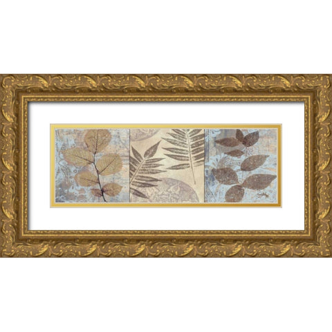 Leaves and Rosettes I Gold Ornate Wood Framed Art Print with Double Matting by Medley, Elizabeth
