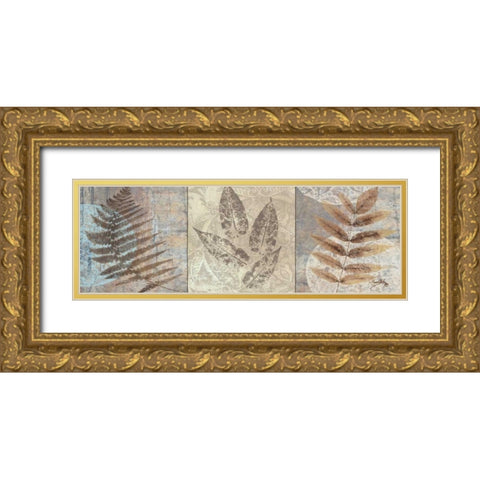 Leaves and Rosettes II Gold Ornate Wood Framed Art Print with Double Matting by Medley, Elizabeth