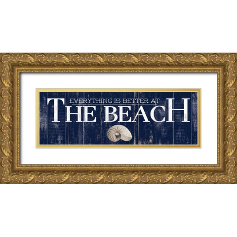 The Beach Gold Ornate Wood Framed Art Print with Double Matting by Medley, Elizabeth