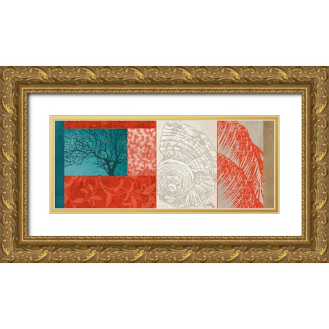 Nautical Finds II Gold Ornate Wood Framed Art Print with Double Matting by Medley, Elizabeth