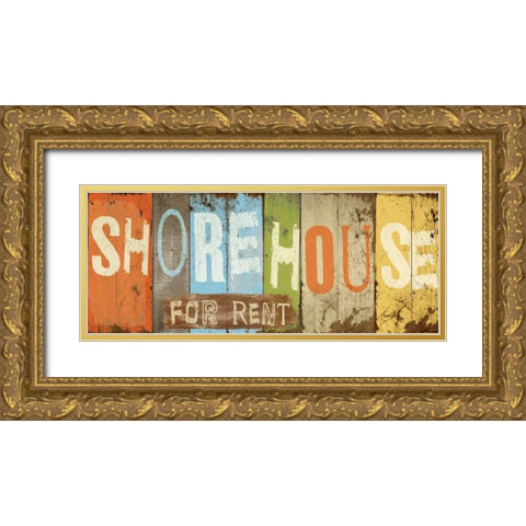 Shorehouse Gold Ornate Wood Framed Art Print with Double Matting by Medley, Elizabeth