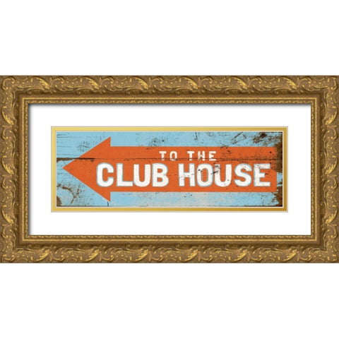To the Club House Gold Ornate Wood Framed Art Print with Double Matting by Medley, Elizabeth