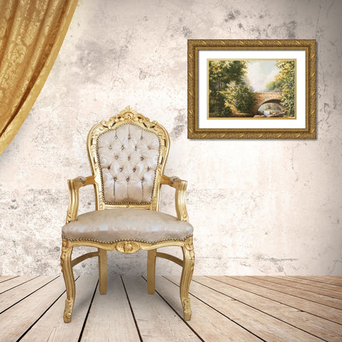 Grant Park Bridge Gold Ornate Wood Framed Art Print with Double Matting by Nawrocke, Bruce