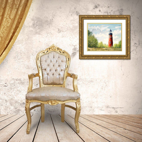 Lighthouse II Gold Ornate Wood Framed Art Print with Double Matting by Nawrocke, Bruce