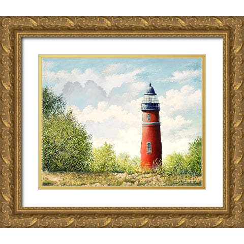 Lighthouse II Gold Ornate Wood Framed Art Print with Double Matting by Nawrocke, Bruce