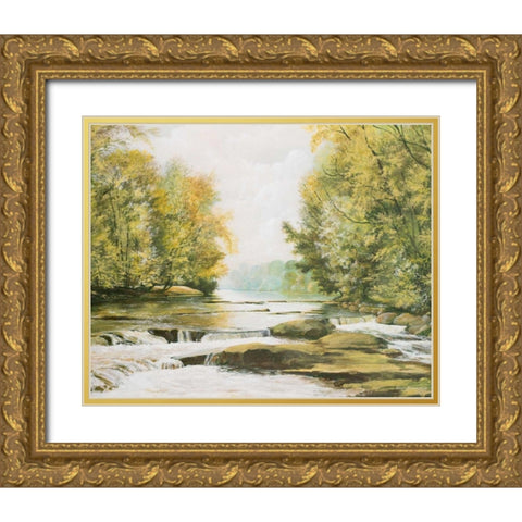 Firemens Park Gold Ornate Wood Framed Art Print with Double Matting by Nawrocke, Bruce