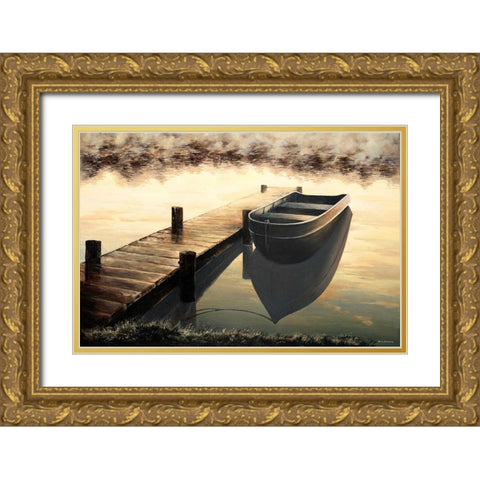 Quiet Morning Gold Ornate Wood Framed Art Print with Double Matting by Nawrocke, Bruce