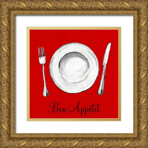 Bon Appetit Gold Ornate Wood Framed Art Print with Double Matting by Ritter, Gina