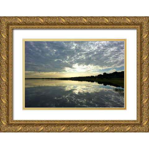 Reflections of the Sky Gold Ornate Wood Framed Art Print with Double Matting by Peck, Gail