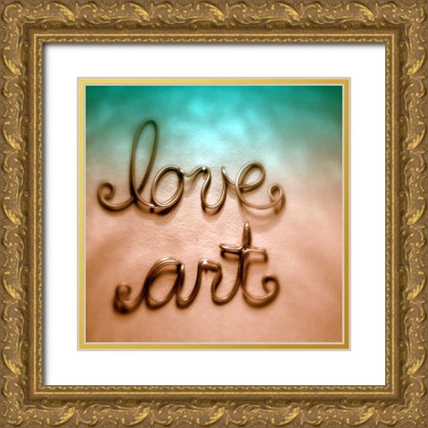 Love Art Gold Ornate Wood Framed Art Print with Double Matting by Peck, Gail