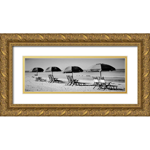 Beach Reunion Gold Ornate Wood Framed Art Print with Double Matting by Peck, Gail