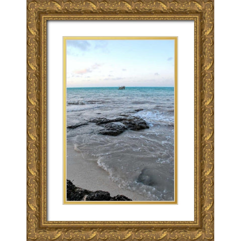 Crashing Waves Gold Ornate Wood Framed Art Print with Double Matting by Peck, Gail
