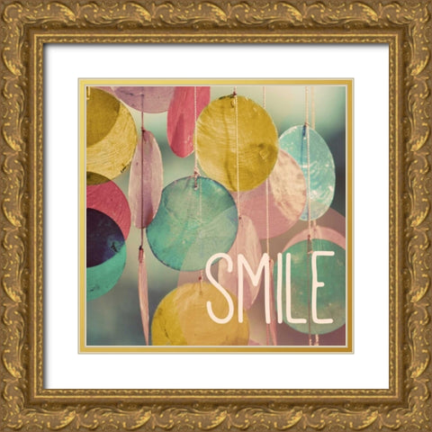 Smile Gold Ornate Wood Framed Art Print with Double Matting by Peck, Gail