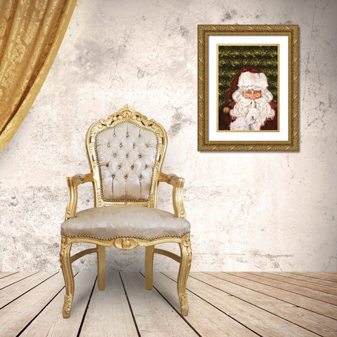 Secret Santa Gold Ornate Wood Framed Art Print with Double Matting by Pinto, Patricia