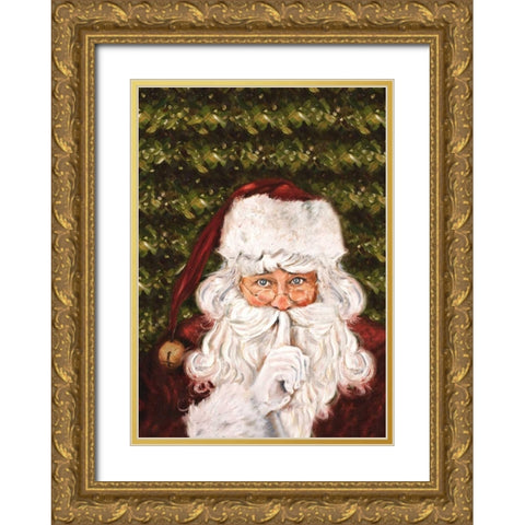 Secret Santa Gold Ornate Wood Framed Art Print with Double Matting by Pinto, Patricia