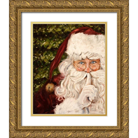 Secret Santa Gold Ornate Wood Framed Art Print with Double Matting by Pinto, Patricia