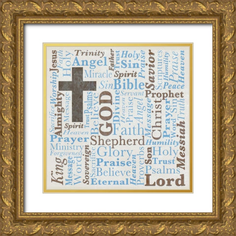 Spiritual Type Gold Ornate Wood Framed Art Print with Double Matting by SD Graphics Studio