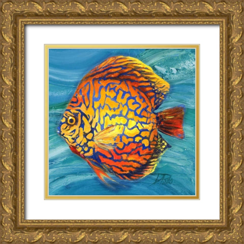 Vibrant Sea Life IV Gold Ornate Wood Framed Art Print with Double Matting by Pinto, Patricia
